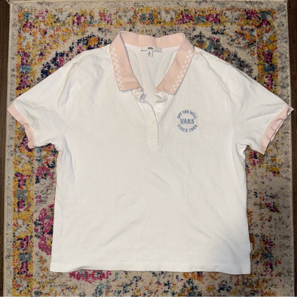Vans Pink Checkered CollarPolo Shirt